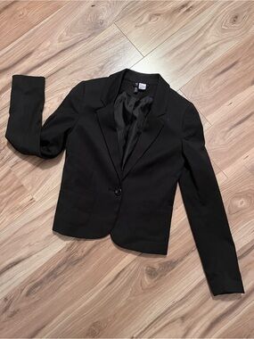 H&M Black Single-Button Tailored Blazer